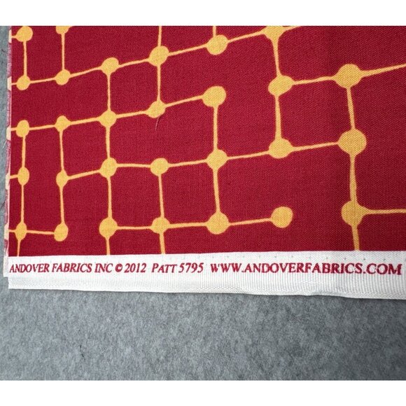 Andover Fabrics Inc Patt 5795 Red & Yellow Geometric Fabric 26x44"  Cotton - Picture 2 of 10